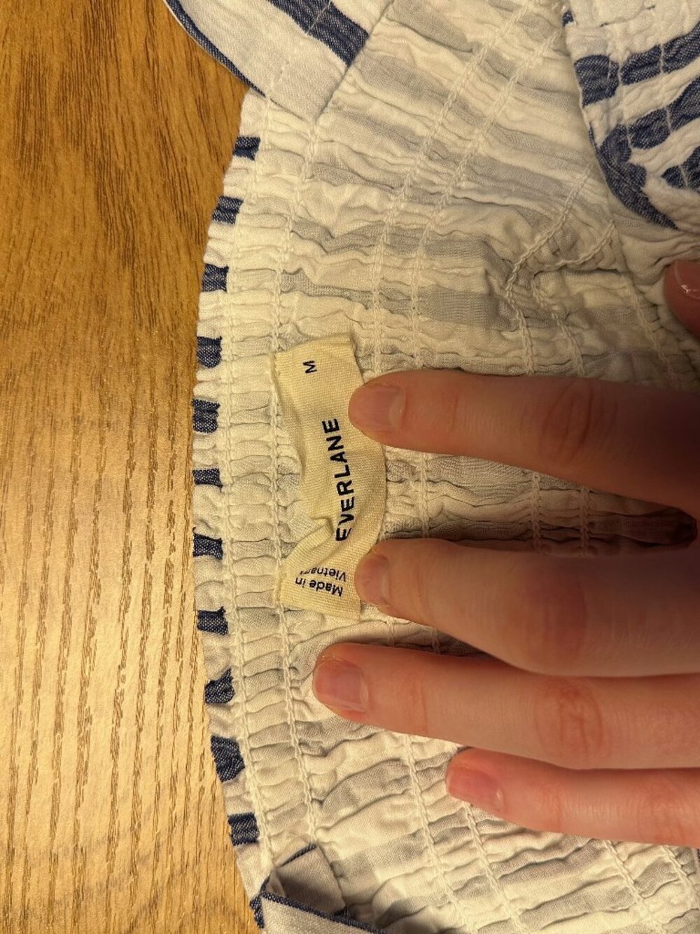 Everlane Blue and White Striped Midi Sundress - Picture 6 of 9